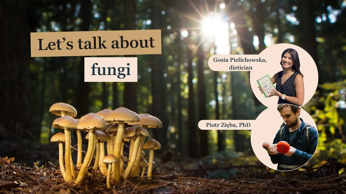 The graphic shows a trailer for a podcast in which psychodietitian Gosia Pielichowska talks to Piotr Zięba, PhD